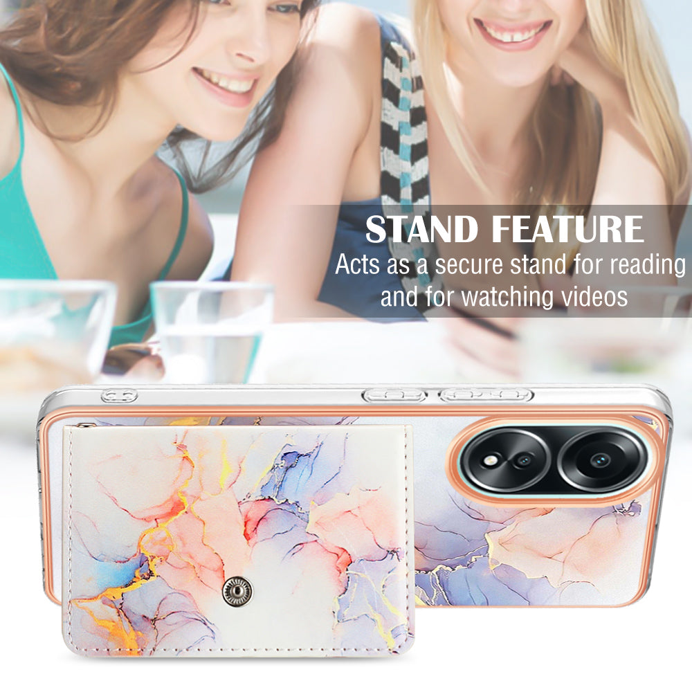 YB Leather Coating Series-9 for Oppo A58 4G Case Card Holder Leather+TPU IMD Protective Cover YB Leather Coating Series-9 for Oppo A58 4G Case Card Holder Leather+TPU IMD Protective Cover
